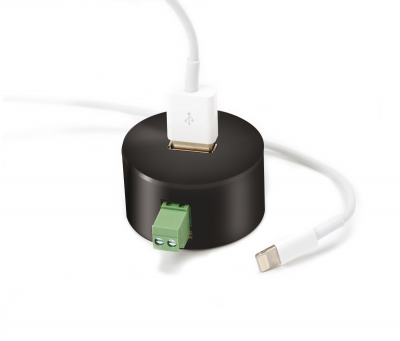 Встраиваемый в стену сплиттеp Basalte Puck USB charger Black Встраиваемый в стену сплиттеp Basalte Puck USB charger Black