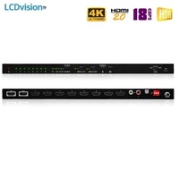 Усилитель-распределитель HDMI 2х8 4K HDMI 2.0 c деэмбеддером и даунскейлером QteX QVS 28-H2