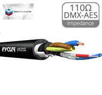 Кабель передачи данных, управления и питания DMX-512-AES-RS485 РУСИЧ ККЦЭ-1315-12022 110 Ом 2х0.22 мм2 + 3х1.5 мм2 FCA