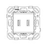 Розетка одинарная для скрытой установки 2 х USB Basalte 402-03 Black Розетка одинарная для скрытой установки 2 х USB Basalte 402-03 Black