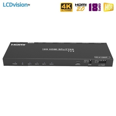 Усилитель-распределитель HDMI 1х4 4K HDMI 2.0 с деэмбеддером и даунскейлером Prestel SP-H2-14SA Усилитель-распределитель HDMI 1х4 4K HDMI 2.0 с деэмбеддером и даунскейлером Prestel SP-H2-14SA