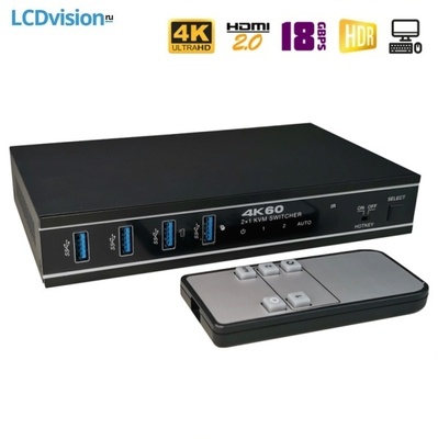 Коммутатор-переключатель HDMI + USB 2х1 4K HDMI 2.0 с деэмбеддером и технологией KVM Dr.HD SW 217 KVM Коммутатор-переключатель HDMI + USB 2х1 4K HDMI 2.0 с деэмбеддером и технологией KVM Dr.HD SW 217 KVM