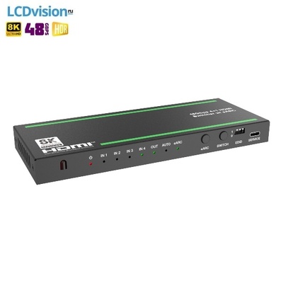 Коммутатор-переключатель HDMI 4х1 8K HDMI 2.1 с деэмбеддером ARC/eARC Lideo SW41A2-8K