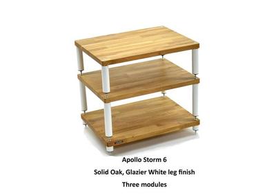 Тумба под аппаратуру Apollo Storm 6 Solid Oak HiFi Base + 2 х Shelf Modules — Glazier White