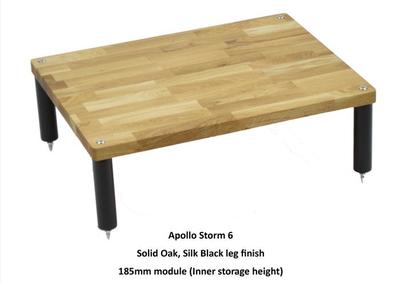 Модуль тумбы под аппаратуру Apollo Storm 6 Solid Oak 1 х Shelf Module 185 mm — Satin Black